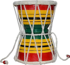 Colorful African Djembe Drum PNG Image