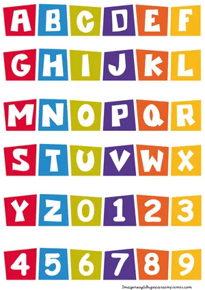 Colorful Alphabetand Numbers Banner PNG Image