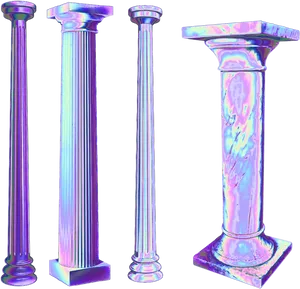 Colorful Ancient Columns Variety PNG Image