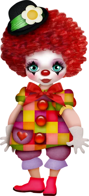 Colorful Animated Clown PNG Image