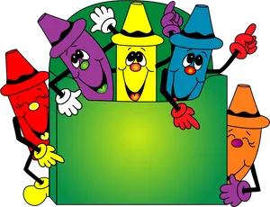 Colorful_ Animated_ Crayons PNG Image