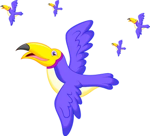 Colorful_ Animated_ Flying_ Birds PNG Image