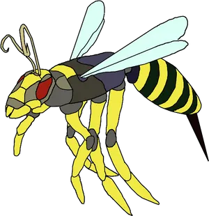 Colorful_ Animated_ Wasp PNG Image