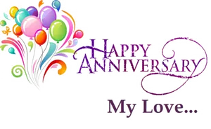 Colorful Anniversary Greeting PNG Image