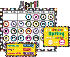 Colorful April Calendar Clipart PNG Image