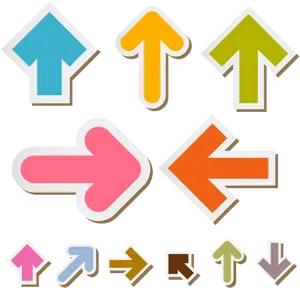 Colorful Arrow Collection PNG Image