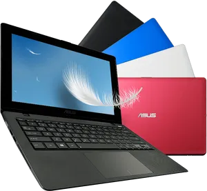 Colorful Asus Laptops Display PNG Image