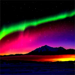 Colorful Aurora Over Mountains Png 40 PNG Image