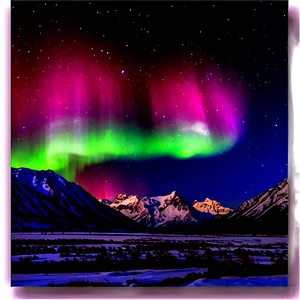 Colorful Aurora Over Mountains Png Aof PNG Image