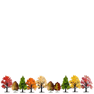 Colorful Autumn Trees Lineup Png Dhq97 PNG Image