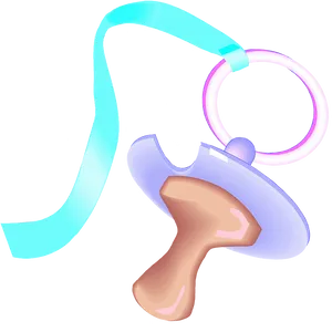 Colorful Baby Pacifier Illustration PNG Image