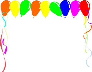 Colorful Balloon Border Clipart PNG Image