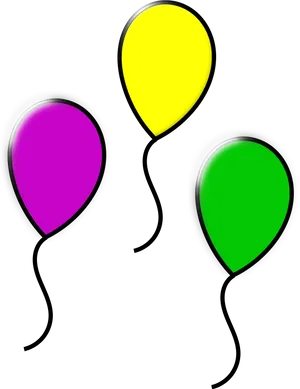 Colorful Balloons Against Black Background PNG Image