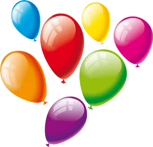 Colorful Balloons Floating PNG Image