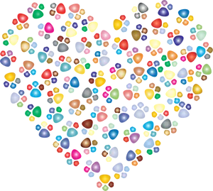 Colorful Balloons Heart Formation PNG Image