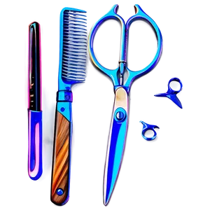 Colorful Barber Scissors Png Iqr PNG Image