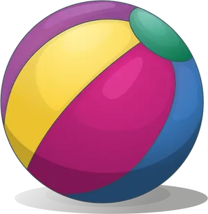 Colorful Beach Ball Illustration PNG Image