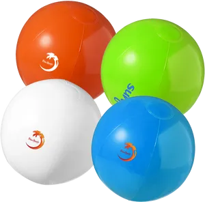 Colorful Beach Balls Collection PNG Image