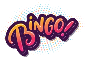 Colorful Bingo Word Art PNG Image