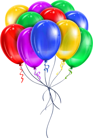 Colorful Birthday Balloons PNG Image