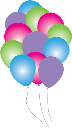 Colorful Birthday Balloons Clipart PNG Image