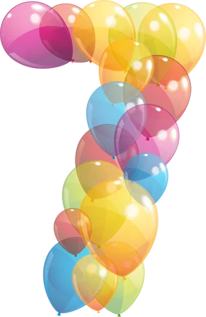 Colorful Birthday Balloons Cluster PNG Image