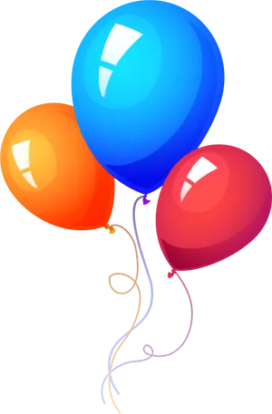 Colorful Birthday Balloons Graphic PNG Image