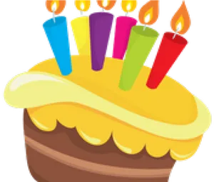 Colorful Birthday Cake Candles PNG Image