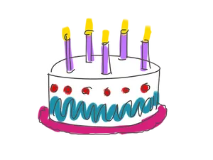 Colorful Birthday Cake Illustration PNG