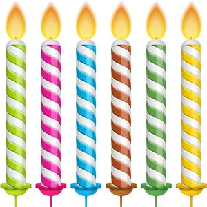 Colorful Birthday Candles Illustration PNG Image