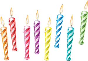 Colorful Birthday Candles Illustration PNG Image