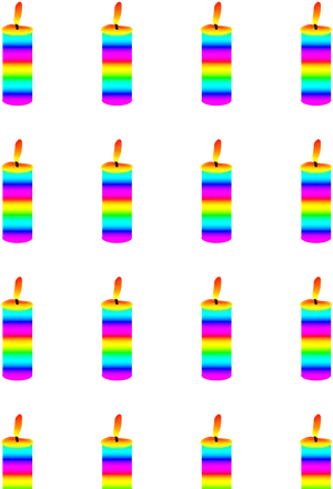 Colorful Birthday Candles Pattern PNG Image