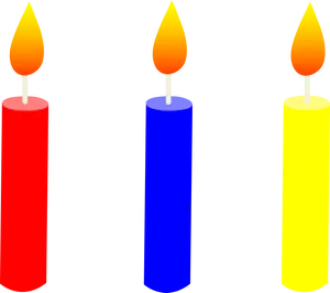 Colorful Birthday Candles PNG Image