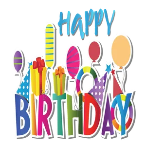 Colorful Birthday Celebration Graphic PNG Image