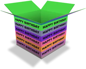 Colorful Birthday Gift Box PNG Image