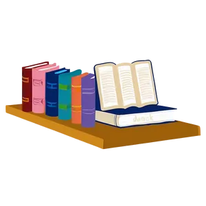 Colorful Books On Shelf Png 13 PNG Image