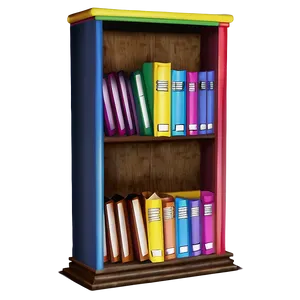 Colorful Books On Shelf Png Vak6 PNG Image