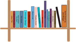 Colorful Bookshelf Vector PNG Image