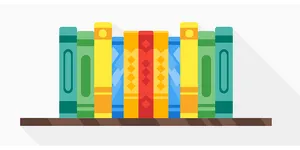 Colorful Bookson Shelf Vector Illustration PNG Image