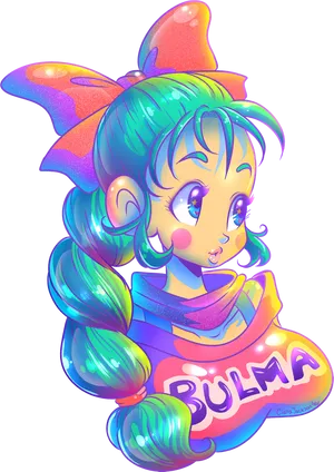 Colorful Bulma Artwork PNG Image