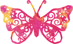 Colorful Butterfly Silhouette Art PNG Image