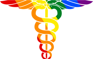 Colorful Caduceus L G B T Q Symbol PNG Image