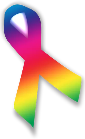 Colorful Cancer Awareness Ribbon PNG Image