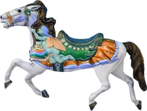 Colorful Carousel Horse Figure PNG Image