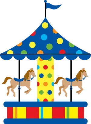 Colorful Carousel Vector Illustration PNG Image