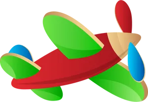 Colorful Cartoon Airplane PNG Image