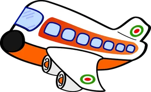 Colorful Cartoon Airplane PNG Image