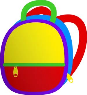 Colorful Cartoon Backpack PNG Image