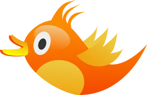 Colorful Cartoon Bird Flying PNG Image