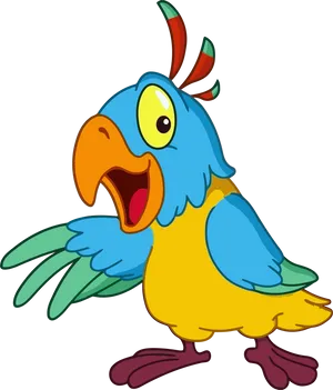 Colorful_ Cartoon_ Bird_ Singing PNG Image